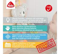Activity-Raupe-Motorikspielzeug zum Sinne & Motorik fördern-mit Schwarz-Weißem Signature-Stoff-zum Beißen,Greifen und Geräusche erzeugen-Spielzeug für Babys und Kinder AB 3+ Monaten