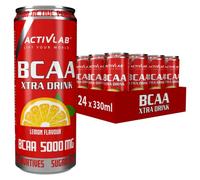 Activlab BCAA Xtra Drink 24 x 330 ml, goût citron - 5000 mg de BCAA dans 1 boîte | sans sucre | | régénération du corps et endurance