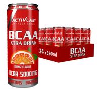 Activlab BCAA Xtra Drink - Boisson BCAA 5000 mg avec Acides Aminés Essentiels - Orange - Pack Display 24 × 330 ml - Énergie & Récupération pour Sportifs