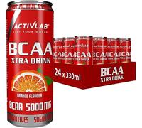 Activlab BCAA Xtra Drink - boîte 330 ml - acides aminés | Lot de 24 boîtes de 330 ml | 5000 mg de BCAA dans 1 boîte | sans sucre | goût orange | régénération du corps et endurance