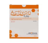 ACTIVON TULLE - 5CM X 5CM TRICOT DE VISCOSE MAILLE COIFFEUSE IMPRÉGNÉS AVEC 100% MIEL DE MANUKA (5CMX 5CM) X 5 - 5 PANSEMENTS