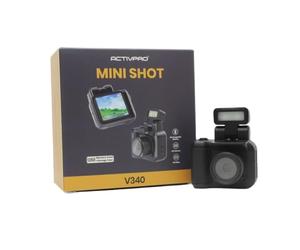 ActivPro Mini Shot V340 | Mini appareil photo numérique | Carte mémoire de 128 Go et étui de voyage | Écran LCD | HD 1080p | Rechargeable | Porte-clés caméra | Enregistreur vidéo de poche | Cadeau