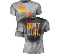Actizio Sweat Activated T-shirt d'entraînement de motivation drôle Do It - Don't Quit - Gris - Large