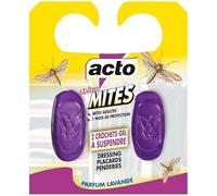 Lot de 2 crochets spécial mites textiles - ACTO - Pour dressing, placards, penderies - Efficace 1 mois