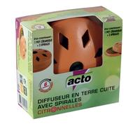 ACTO | DIFFUSEUR EN TERRE CUITE SPIRALES CITRONNELLE | 6 Heures de combustion | SPI2