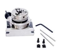ACTOOLS Table de fraisage rotative de 80 mm + mandrin auto-centrage de 65 mm/70 mm + plaque arrière et écrous en T (4 à 5 jours) (table rotative de 7,6 cm + mandrin de 65 mm)