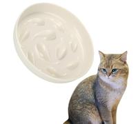 ACTOYS Gamelle Anti Glouton pour Chat Chien, Gamelle Chat Ceramique, Gamelle Anti-Glouton, pour Chien Grande Taille, Moyen, Chiot (Dauphins Blancs)