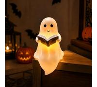 ACTOYS Lampe de lecture fantôme LED, veilleuse 3D, décoration Halloween | Lampe de chevet décorative pour chambre, lumière douce, bureau, bibliothèque, Halloween, cadeau pour les amoureux des livres