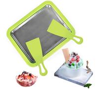 ACTOYS Machine à Crème Glacée, Plaque à Glace Roulée avec 2 Spatules, Ice Roll Plaqueen, Machine à Yaourt Glacée, DIY Ice Cream Rolls Maker pour Glaces, Sorbets, Yaourts Glacés (Vert)