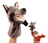 ACTOYS Marionnette à Main Loup, Marionnettes à Main Enfant, Marionnette Ventriloque, Marionnettes et Théâtres, Histoires Soir Enfant (Loup Gris)