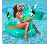 ACTOYS Matelas Gonflable Piscine, Bouee Piscine Licorne Adulte Enfant, Bouee Matelas Piscine, Flotteur de Piscine Gonflable, Bouée Flamant Enfant, Jeu Gonflable Piscine pour Fêtes d'été (Dinosaure)