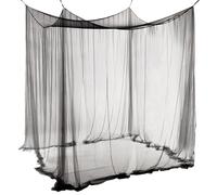 ACTOYS Moustiquaire pour lit simple, moustiquaire carrée, grande taille, universelle pour lit simple double, moustiquaire pour terrasse, tonnelle, tente de soleil, camping, noir - 2 portes)