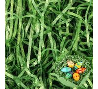 ACTOYS Papier Déchiqueté 200g Herbe de Paques, Rafia Vert Paques, Papier Raphia pour Remplissage de Panier, Raphia Papier Dechiquete pour Panier de Pâques (Paillettes vertes, 200g)