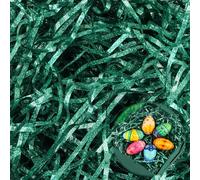 ACTOYS Papier Déchiqueté 200g Herbe de Paques, Rafia Vert Paques, Papier Raphia pour Remplissage de Panier, Raphia Papier Dechiquete pour Panier de Pâques (Paillettes bleu vert, 200g)
