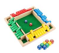 ACTOYS Shut The Box Jeu de Dés en Bois, Classic Jeu de Société, Jeux en Bois avec 2 Dés, Shut The Box 4 Joueurs, Jeu Echecs Bois, Jeu de Table pour Enfants et Adultes (Échecs colorés)