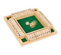 ACTOYS Shut The Box Jeu de Dés en Bois, Classic Jeu de Société, Jeux en Bois avec 2 Dés, Shut The Box 4 Joueurs, Jeu Echecs Bois, Jeu de Table pour Enfants et Adultes (A)