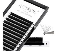 ACTROL Easy Fan Extensions de cils 0,10 C 60° Curl 10 mm Plateau de cils russes pré-faits 3D-20D Résistent à 100 ℃