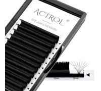 ACTROL Easy Fan Extensions de cils 0,10 C 60° Curl 13 mm Plateau de cils russes pré-faits 3D-20D Résistent à 100 ℃