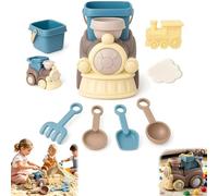 ActSo Beach Toys Train Bucket Spaďe Set,Kids Construction Vehicle Sand Play Kit,ain Et Véhicule De Construction 2-en-1,Set Sable pour Enfant Creuser Et Puiser,Fun Toy Set for Children 4-6 Years (A)