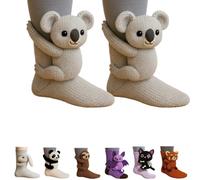 ActSo Chaussettes Animaux tricotées en 3D,Chaussettesamusantes en Tricot 3D pour Femme -Chaussettesen Tricot Animaux,Coton Double épaisseur, Amusantes, de Sol Chaudes for l'hiver-B