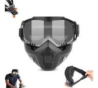 ActSo Detachable Full Face Goggle Mask,motorcycle Full-face Goggle,full Face-Airsoft-Mask,Anti-Fog Windproof Motorcycle-Face-Mask Full Face,high-definition Vision,strong And Impact Resistant(D)