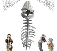 ActSo Dinosaur Skeleton Costume,deguisement Halloween Dinosaure,costume De Squelette De Dinosaure Réaliste,Halloween Fun 3d Realistic Dinosaur Costume Toy,Spinosaurus Plush Costume for Parties-S