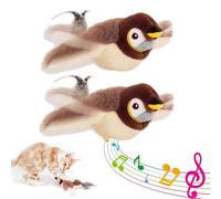 ActSo Flappychase Bird,Jouet pour Chat - Oiseau Gazouillant Simulé,Jouet De Simulation d'oiseaux, Jouet Interactif pour Chats, Flapping Bird Cat Toy | Plush Sparrow Simulation Toy with Vivid-2pcs