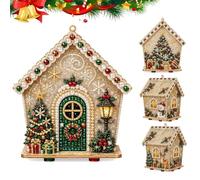 ActSo Gingerbread House Pearl Art kit,DIY Christmas Pearl Beads Art(D) | Kit d'art en perles 3D Maison de Noël Ornement de bureau festif,Kit Peinture Perles et Strass Pour Débutants