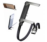 ActSo USB-C Cable with Built-in Cable Support for Mobile Use While Charging, 240W PD, 90° Connector, Handsfree Use without Accessories-Black