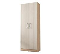 ACTUAL DIFFUSION Armoire 2 Portes Chêne et Erable Multifonctions L 61 H 160.6 P 31.8 cm