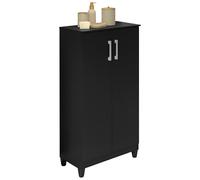 ACTUAL DIFFUSION Armoire Multifonctions 2 Portes 4 Niches Noire L 63.7 H 121.2 P 33.5 cm