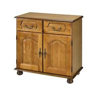 Bahut Chêne Rustique 2 Portes 2 Tiroirs 2 Niches L 82 H 77 P 41 cm - L 82.4 x l 41 x H 77.2 cm