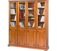 ACTUAL DIFFUSION Bibliothèque 8 Portes Merisier 18 Niches 15 Etagères L 158.8 H 182.2 P 33 cm