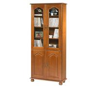 Actual Diffusion Bretagne Bibliothèque Chêne Rustique 4 Portes, 33x81,4x182,2 cm