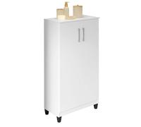 ACTUAL DIFFUSION Brisa Armoire Multifonctions 2 Portes 4 Niches Blanche L 63.7 H 121.2 P 33.5 cm