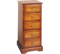 ACTUAL DIFFUSION Chiffonnier 5 Tiroirs Merisier Louis Philippe L 44,2 cm H 93,7 P 41 cm