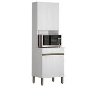 ACTUAL DIFFUSION Colonne de Cuisine Micro-Onde Blanc 2 Portes 5 Niches L 60 H 193 P 53.5 cm