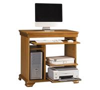 ACTUAL DIFFUSION Desserte Informatique Pin Miel Style Louis Philippe 5 Niches 3 Tablettes Coulissantes 1 Tablette Réglable L 88 H 85.5 P 55 cm