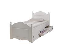 ACTUAL DIFFUSION Lit 1 Place Blanc 4 Tiroirs Couchage 90x190 Style Anglais L 90 H 100 P 203 cm