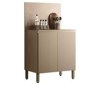 ACTUAL DIFFUSION Meuble de Cuisine Bas 2 Portes 2 Niches Taupe et Crédence Marbre L 80 H 91.5 P 53.3 cm