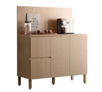ACTUAL DIFFUSION Meuble de Cuisine Bas 3 Portes 2 Tiroirs Taupe et Crédence Marbre L 120 H 91.5 P 53.3 cm