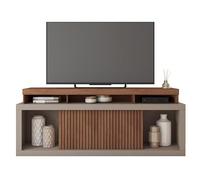 ACTUAL DIFFUSION Meuble TV 70 Pouces Wengé et Gris 2 Portes Coulissantes L. 180 H 74 P 39.5 cm