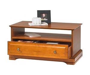ACTUAL DIFFUSION Table Basse 1 Grand Tiroir Traversant 1 Niche Merisier Louis Philippe 46,5 x 82 x 42 cm
