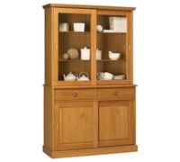 ACTUAL DIFFUSION Vaisselier Pin Miel 4 Portes Coulissantes 2 Tiroirs L 121 H 198.8 P 42.3 cm