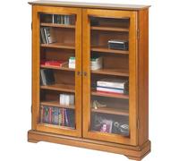 ACTUAL DIFFUSION Vitrine 2 Portes Vitrées Merisier 6 Niches L 92.4 H 105.8 P 21.5 cm