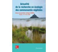 Actualite de la recherche en ecologie des communautes vegeta - Bonis - Technique Et Documentation - broché - Livre