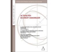 Actualités de droit immobilier - delvaux p.-h. Bourtembourg j. - Anthemis - broché - Etude