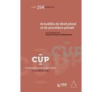 Actualités de droit pénal et de procédure pénale - Adrien Masset - Anthemis - broché - Etude