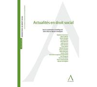 Actualités en droit social - Myriam Verwilghen - Anthemis - broché - Etude