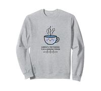 Actuellement Faire Semblant d'être Une Personne du Matin Humour café Sweatshirt, Unisexe pour Adultes, Gris Chiné, L